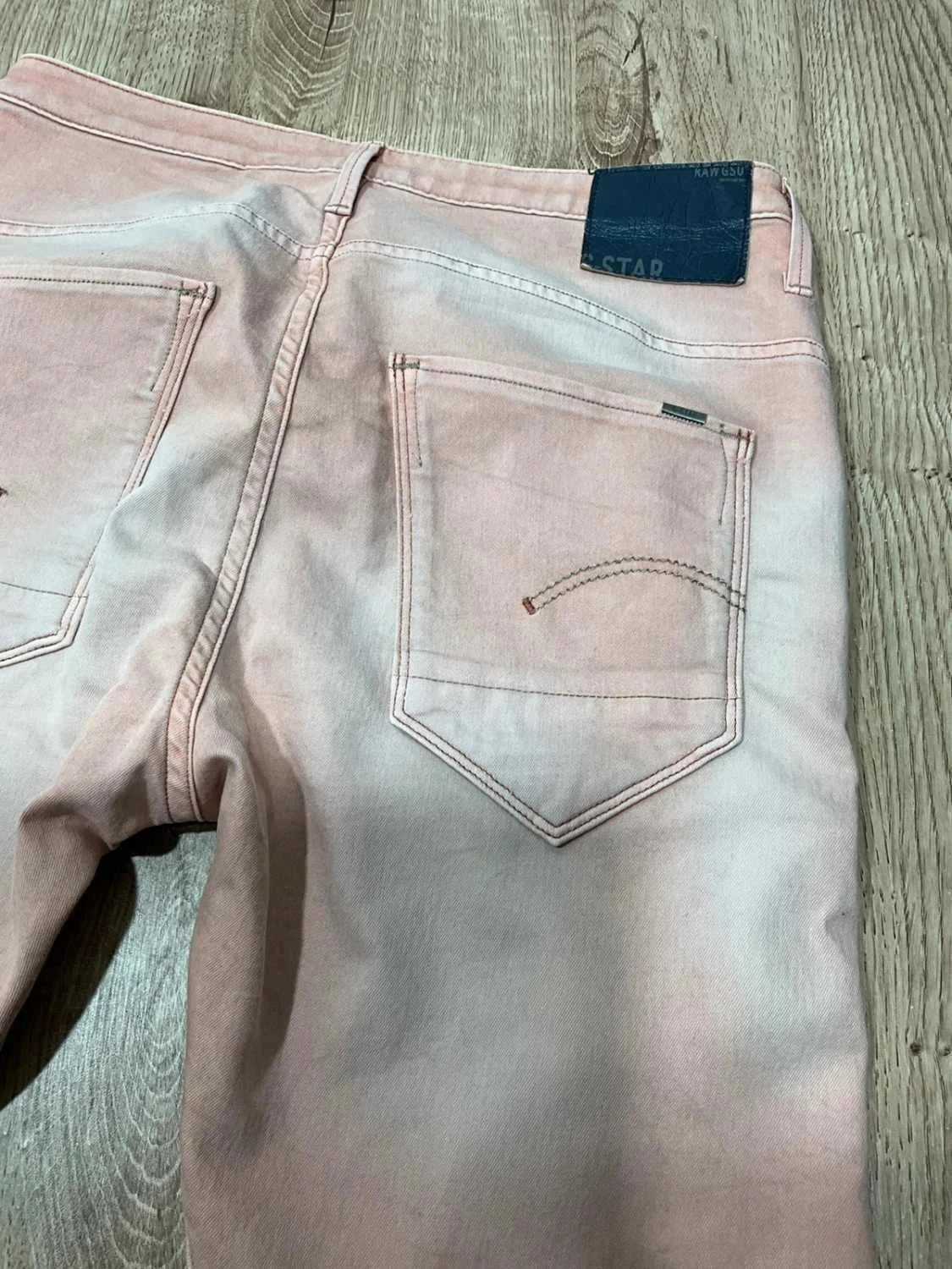 Jean G-star Raw 3301 ARC Femme S coupe Slim rose – photo 7